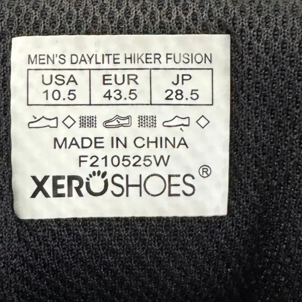 Xero Shoes Mens Size 10.5 Daylite Hiker Fusion Brown Barefoot Hiking Trail Shoes